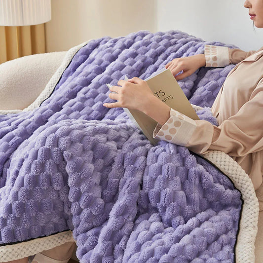 DecorBitesâ„¢ Cozy Taffeta Velvet Blanket - Soft Plush Fluffy Warm Comforter for Bedroom