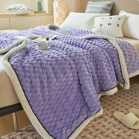 DecorBites™ Cozy Taffeta Velvet Blanket - Soft Plush Fluffy Warm Comforter for Bedroom